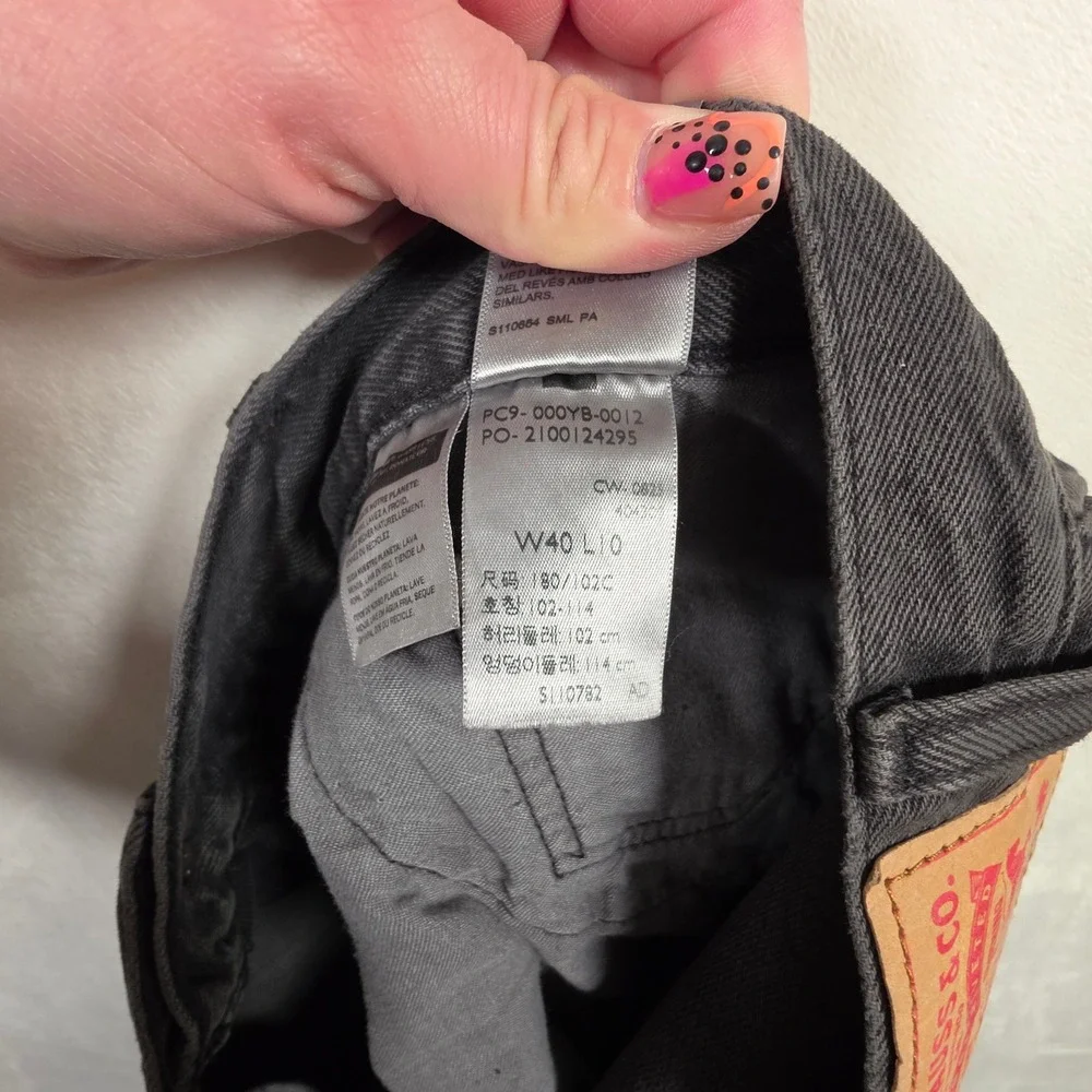 NEW Levi's 454 Relaxed Shorts Mens 40 Black Denim Cotton‎ Workwear Casual Grunge